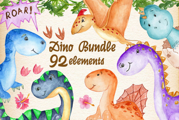 Dinosaurs Clip Art Watercolor Bundle Review