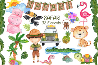 Watercolor African Animals Clipart & Illustrations