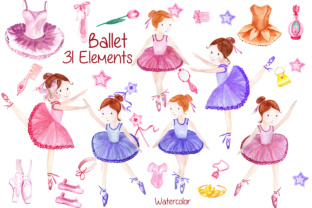Watercolor Ballerina Clipart & Illustrations