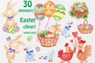 Watercolor Easter Clipart & Cute Illustrations