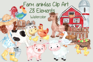 Watercolor Farm Animals Clipart Review