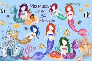 Watercolor Mermaids Clip Art Review