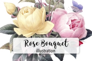 Watercolor Rose Bouquet Illustrations Review