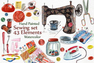 Watercolor Sewing Set Illustrations Review